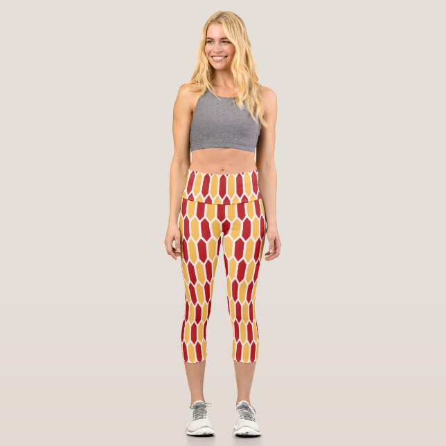 Geometric Pattern Capri Leggings (Front)