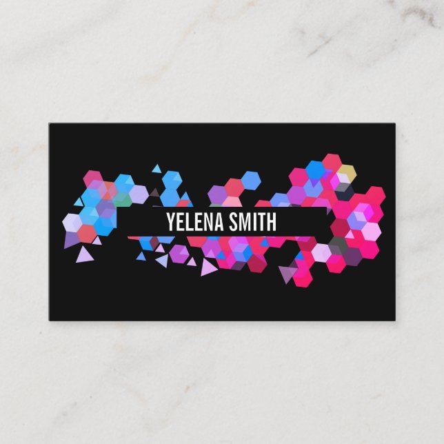 Geometric Pattern / Colourful Business Card (Front)