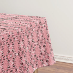 Geometric pattern coral retro rhombuses tablecloth