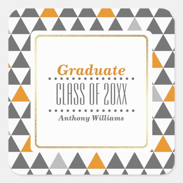 Geometric Pattern Custom Graduation Stickers (Front)