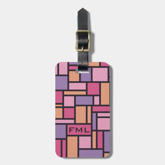 Geometric Pattern custom luggage tag (Front Vertical)