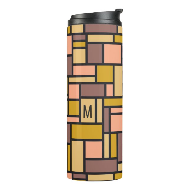 Geometric Pattern custom monogram tumbler (Rotated Left)