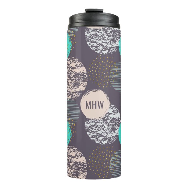 Geometric Pattern custom monogram tumbler (Front)