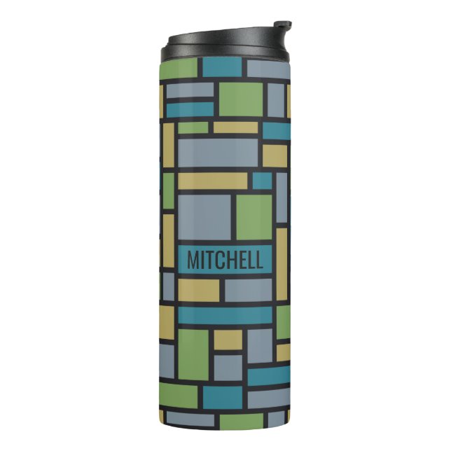 Geometric Pattern custom monogram tumbler (Rotated Left)