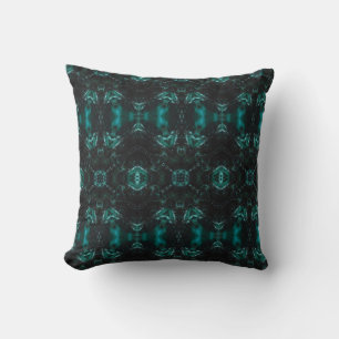 Geometric pattern dark green abstract art pillow