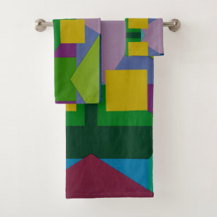 Geometric Pattern Design Bath Towel Set