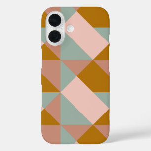 Geometric Pattern Design in Earthy Pastel Color iPhone 16 Case