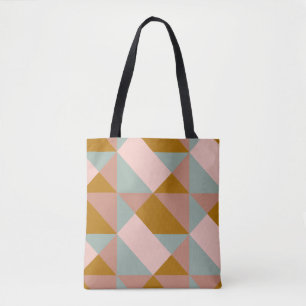 Geometric Pattern Design in Earthy Pastel Colour Tote Bag