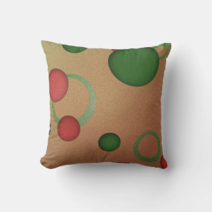 Geometric Pattern Dots Circles on Pink Cushion
