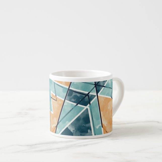 Geometric Pattern Espresso Cup (Front Right)