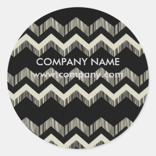 Geometric Pattern Fashion Black And White Chevron Classic Round Sticker