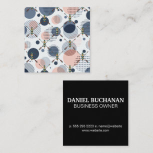 Geometric Pattern   Feather Boho Pattern Square Business Card
