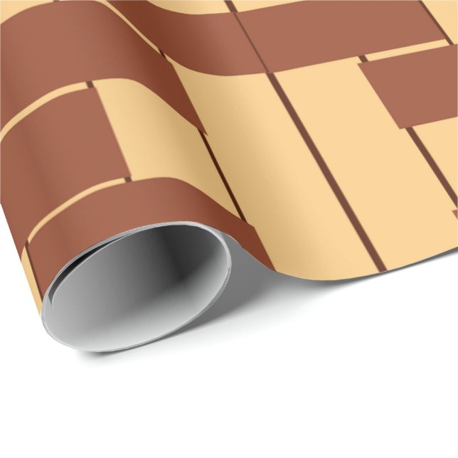 Geometric pattern featuring alternating brown  wrapping paper (Roll Corner)