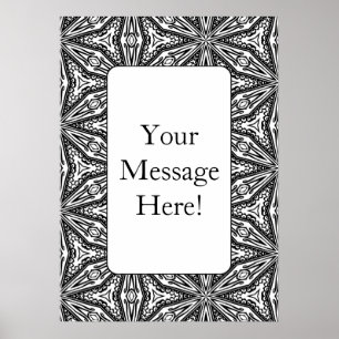 Geometric Pattern Frame Adult Colouring Page Poster