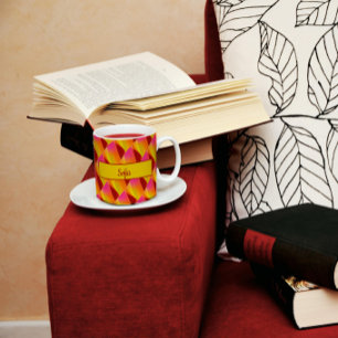 Geometric pattern fuchsia Mug