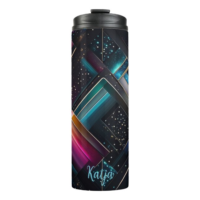 Geometric pattern Galaxy Thermal Tumbler (Front)