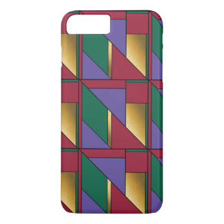Geometric Pattern Gold Purple Green Red iPhone 8 Plus/7 Plus Case