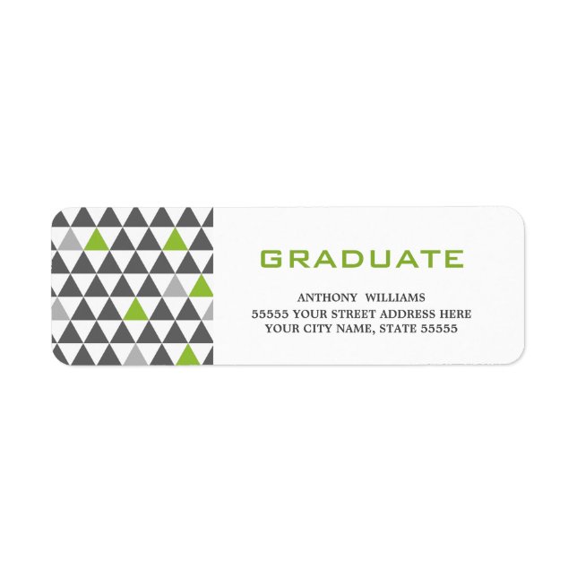 Geometric Pattern Graduation Address Labels (Front)