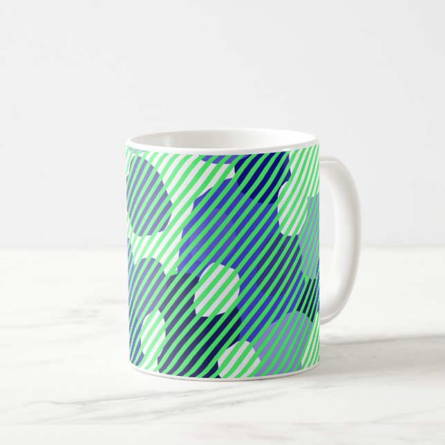 Geometric pattern green shades coffee mug (Front Right)