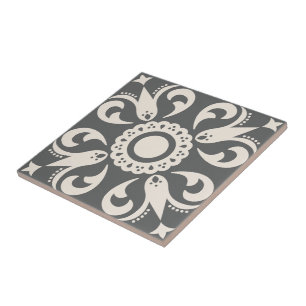 Geometric Pattern Grey Black White Decorative  Ceramic Tile