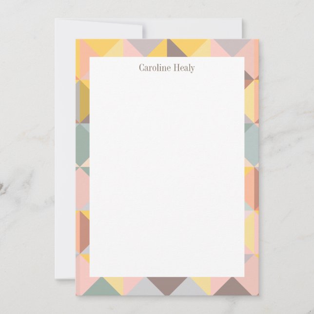Geometric Pattern in Autumn Earth Tones with Name Card (Front)