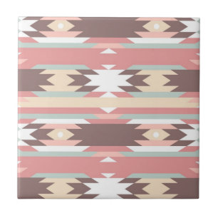 Geometric pattern in aztec style 2 ceramic tile