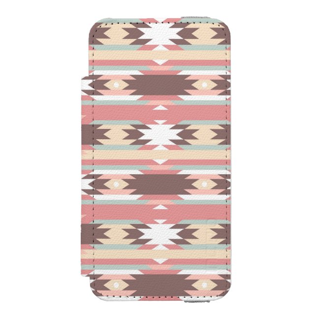 Geometric pattern in aztec style 2 incipio iPhone wallet case (Folio Front)