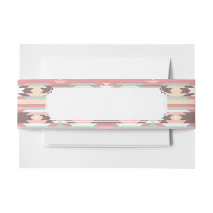 Geometric pattern in aztec style 2 invitation belly band