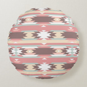 Geometric pattern in aztec style 2 round cushion