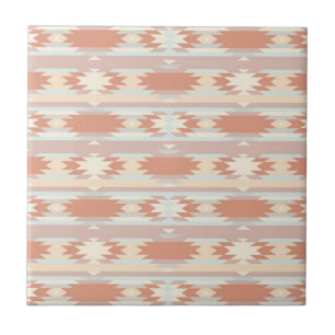 Geometric pattern in aztec style 3 ceramic tile