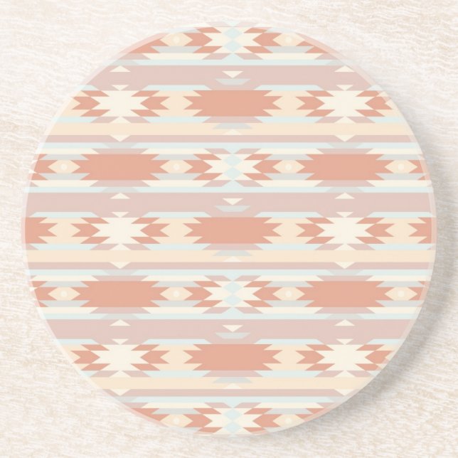 Geometric pattern in aztec style 3 coaster (Front)