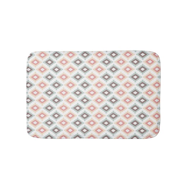 Geometric pattern in aztec style bath mat (Front)