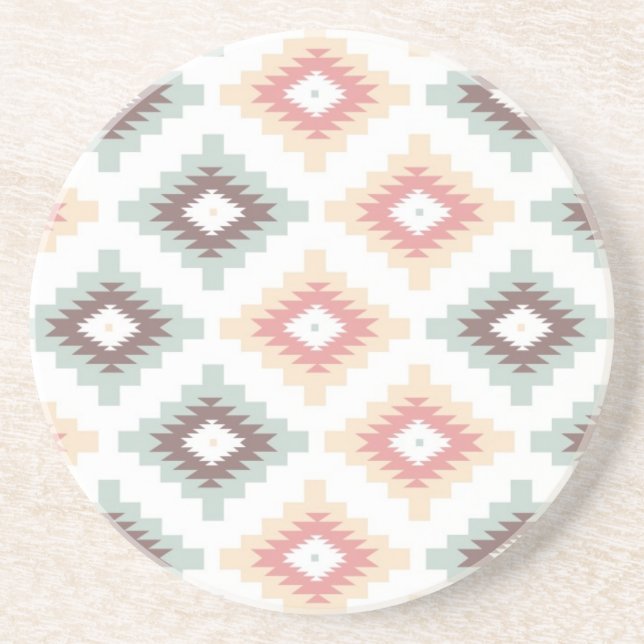 Geometric pattern in aztec style coaster (Front)