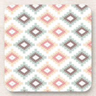 Geometric pattern in aztec style coaster