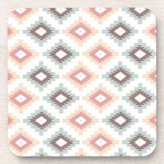 Geometric pattern in aztec style coaster (Front)