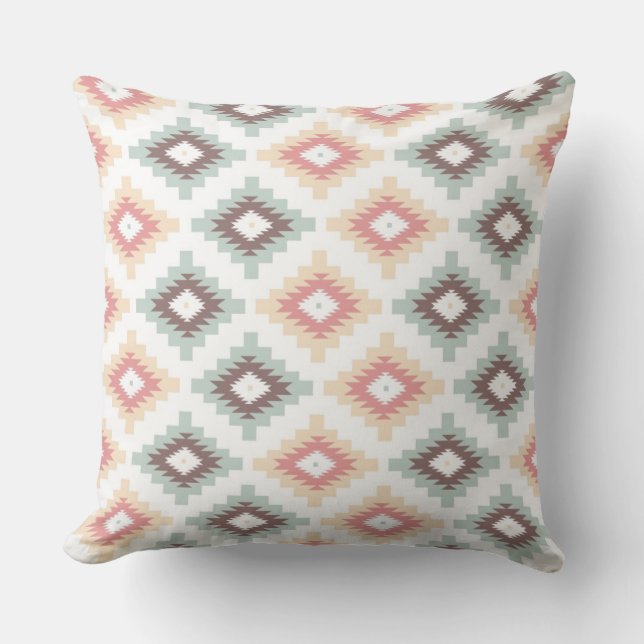 Geometric pattern in aztec style cushion (Front)