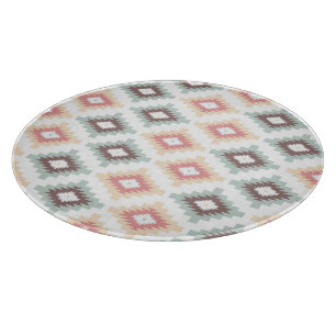 Geometric pattern in aztec style cutting board