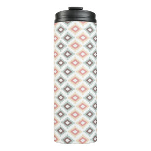 Geometric pattern in aztec style thermal tumbler
