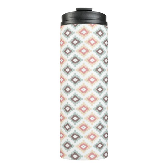 Geometric pattern in aztec style thermal tumbler (Front)