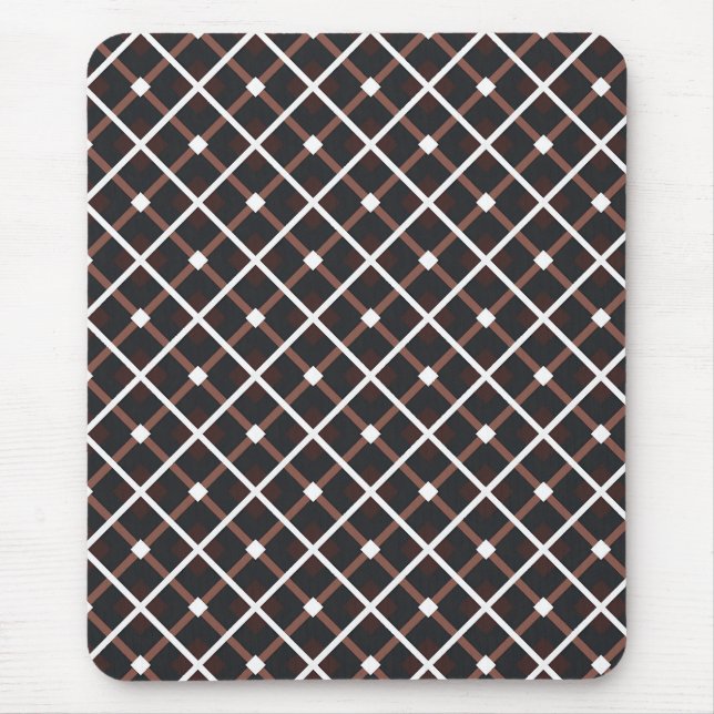 Geometric Pattern in Black and Warm Brown Tones Mouse Pad (Front)