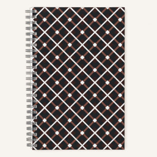 Geometric Pattern in Black and Warm Brown Tones Notebook