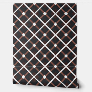 Geometric Pattern in Black and Warm Brown Tones Wallpaper