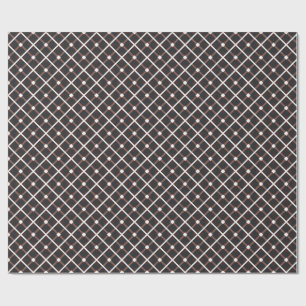 Geometric Pattern in Black and Warm Brown Tones Wrapping Paper