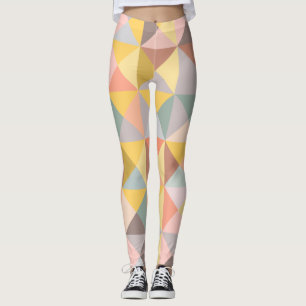 Geometric Pattern in Fall and Autumn Earth Tones Leggings