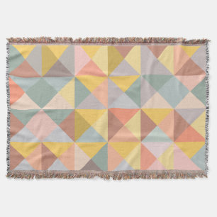 Geometric Pattern in Fall and Autumn Earth Tones Throw Blanket