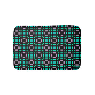 Geometric pattern in green and geometric colours p bath mat