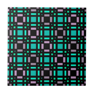 Geometric pattern in green and geometric colours p ceramic tile