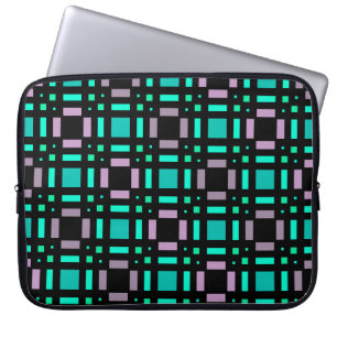Geometric pattern in green and geometric colours p laptop sleeve