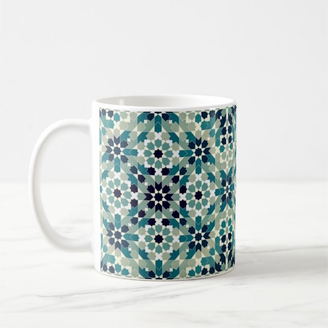 Geometric Pattern in Green Colour Coffee Mug (Left)
