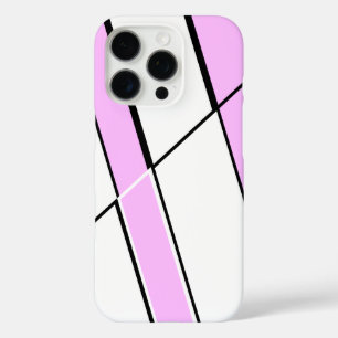 Geometric Pattern in Pink and White iPhone 16 Pro Case